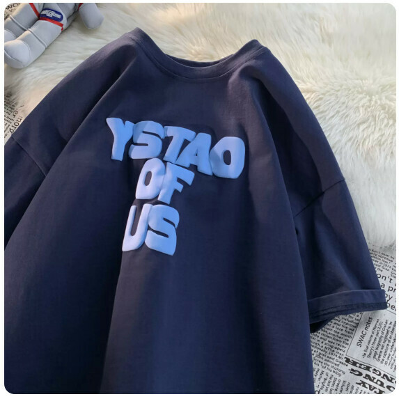 熱推字母印花短袖T卹男（藏青色【S_3XL碼】（下單後聯繫客服確認發貨尺碼））