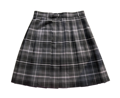 High-waisted plaid pleated skirt (soot) (size: S-XL) (skirt length two specifications are optional: 43CM/48CM) (contact customer service to confirm the shipping size after placing an order)