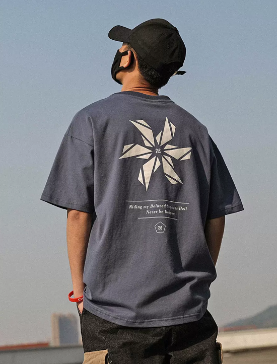 爆款日系t恤男短袖（霧霾藍 尺碼：M-2XL）（下單後聯絡客服確認發貨尺碼） 