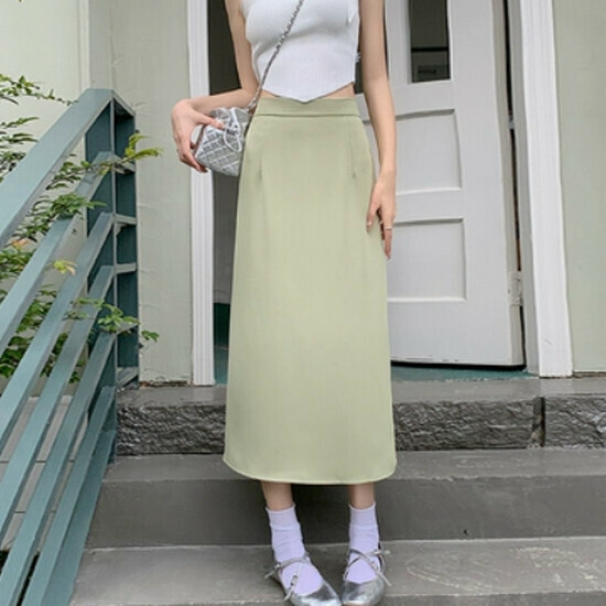 熱賣高腰西裝半身裙【綠色】【M-4XL碼】(下單後請聯絡客服確認發貨尺碼)