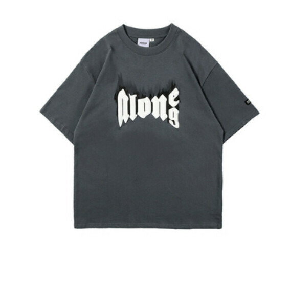 Printed short sleeve T (dark gray) [M-2XL size] [Contact customer service to confirm the shipping size after placing an order]
