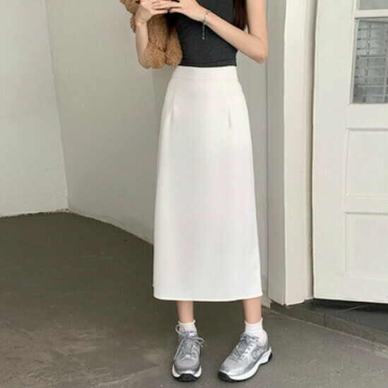 熱賣高腰西裝半身裙【杏色】【M-4XL碼】(下單後請聯絡客服確認發貨尺碼)