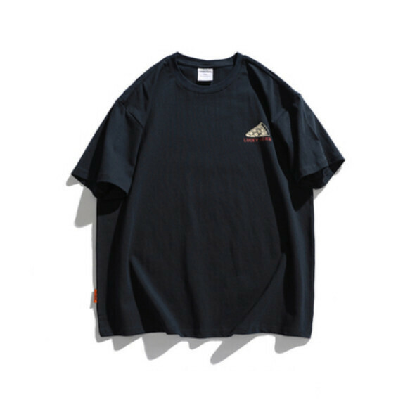 Summer loose print short sleeve T (navy blue) [M-2XL size] [Contact customer service to confirm the shipping size after placing an order]