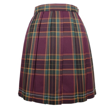 High-waisted plaid pleated skirt (red and green checkered) (size: S-XL) (skirt length two specifications are optional: 43CM/48CM) (contact customer service to confirm the shipping size after placing an order)