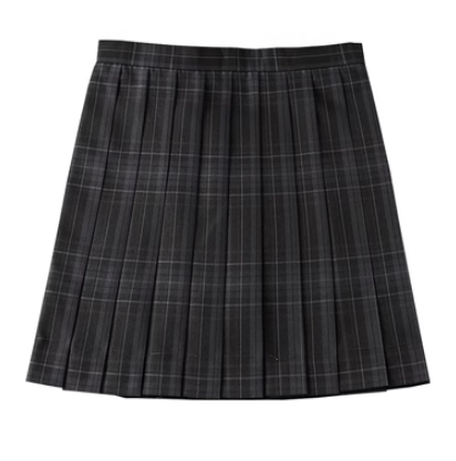 High-waisted plaid skirt (carbon gray) (size: S-XL) (skirt length two specifications are optional: 43CM/48CM) (contact customer service to confirm the shipping size after placing an order)