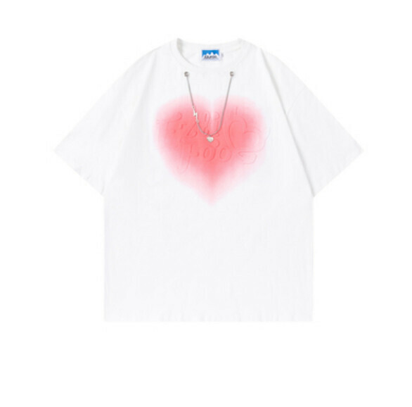 Summer concave and convex love letter short sleeve T 卹 (white) [M-XL size] [Contact customer service to confirm the shipping size after placing an order]