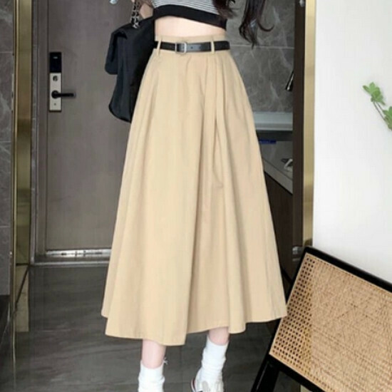 Hot-selling workwear long skirt [card color (free belt)] [S-XL size] (please contact customer service to confirm the delivery size after placing the order)