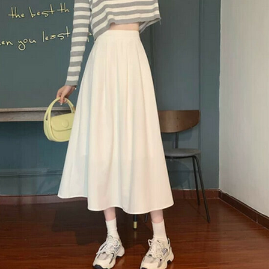Hot Selling Casual Pleated Skirt [White] [Size S-L] (Please contact customer service to confirm the delivery size after placing the order)