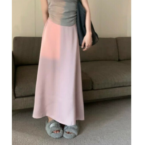 Hot Selling Silky Satin Drape Skirt [Pink] [One Size Fits All]