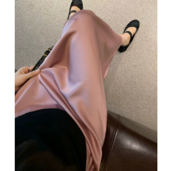 Hot Selling Silky Satin Drape Skirt [Purple] [One Size Fits All]