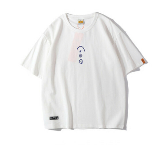 Simple print short sleeve T (white) [M-2XL size] [Contact customer service to confirm the shipping size after placing an order]