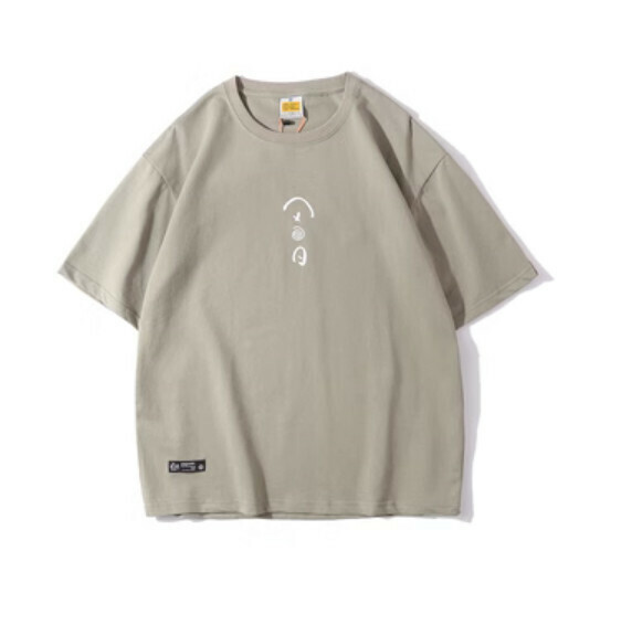 Simple print short sleeve T (light green) [M-2XL size] [Contact customer service to confirm the shipping size after placing an order]