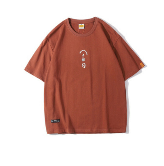Simple print short sleeve T (red) [M-2XL size] [Contact customer service to confirm the shipping size after placing an order]
