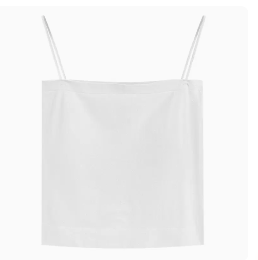Camisoles with bra pads bandeau base (white) (one size)