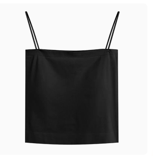 Camisoles with Chest Padded Bandeau Base (Black) (One Size)