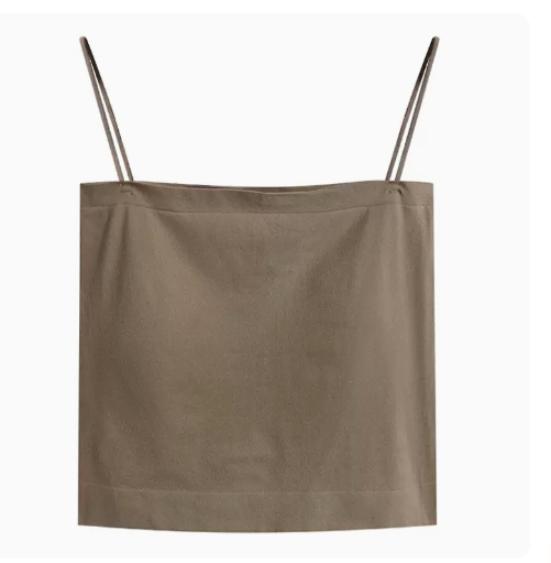 Camisoles with bra pads, bandeau base, coffee, one size