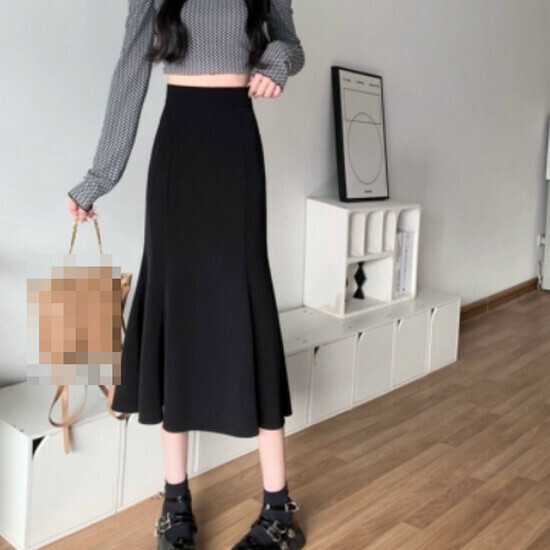 Hot selling fishtail slit skirt [black] [S-XL size] (please contact customer service to confirm the delivery size after placing the order)