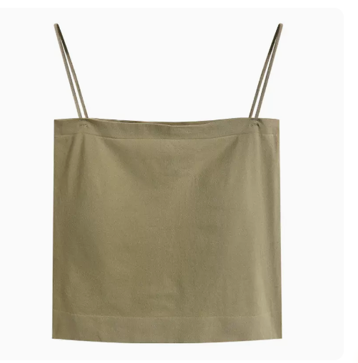 Camisoles with pads, bandeau base (green) (one size)