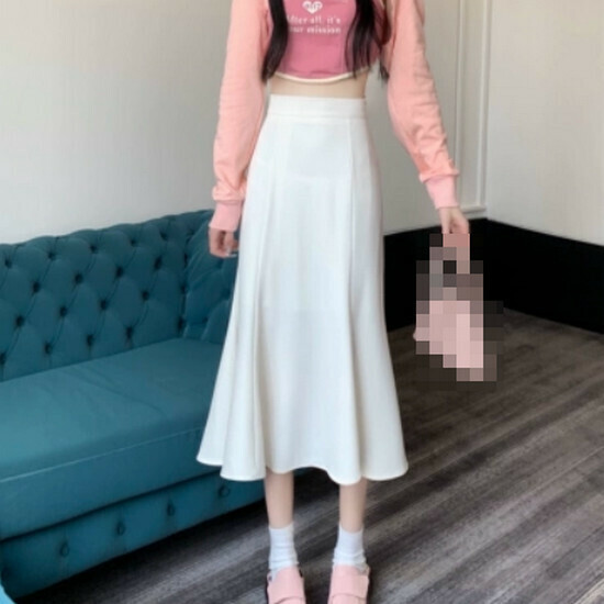 Hot Selling Fishtail Slit Skirt [White] [S-XL] (Please contact customer service to confirm the delivery size after placing the order)