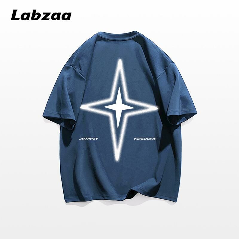 激抵休閒寬鬆短袖T恤( S-3XL碼 霧霾藍)【下單後請聯絡客服確認發貨尺碼】