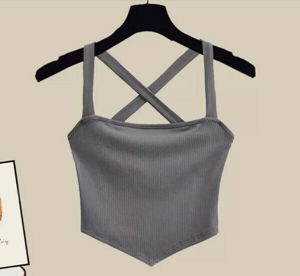 Spice Girl Camisole #Single Piece (Gray) (M-4XL) (Contact customer service to confirm size after placing an order) 