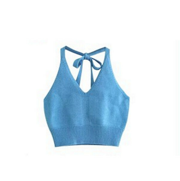 Fashion Sexy Vest - Slotted Neck Suspender Strap [Single Piece] Blue ((M-4XL Size) (Contact customer service to confirm size after placing an order) 