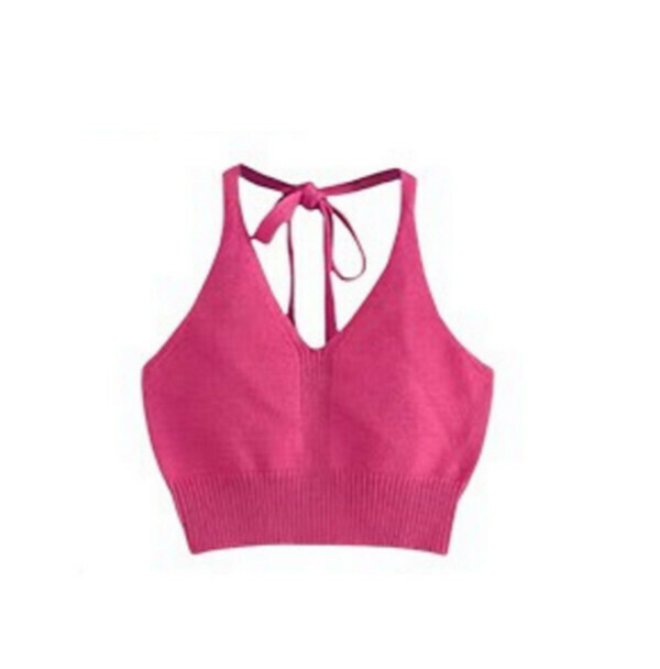 Fashion Sexy Vest - Slotted Neck Camisole [Single Piece] (Rose Red) (M-4XL Size) (Contact customer service to confirm size after placing an order) 