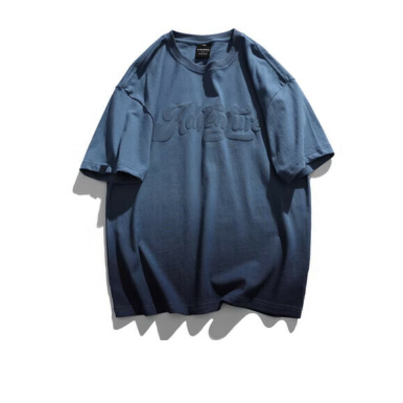 Gradient foam print short sleeve T (navy blue) [M-2XL size] [Contact customer service to confirm the shipping size after placing an order]