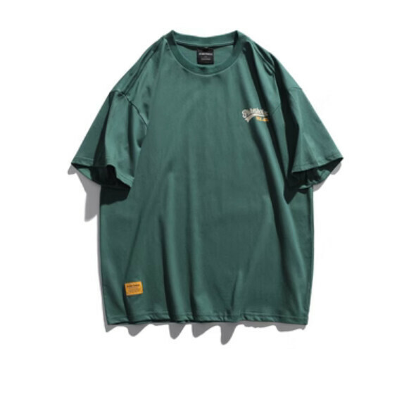 Retro print crew neck short sleeve T (green) [M-2XL size] [Contact customer service to confirm the shipping size after placing an order]