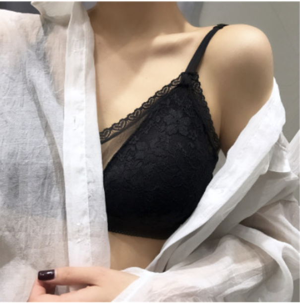 熱推蕾絲無鋼圈文胸（黑色）（均碼） 