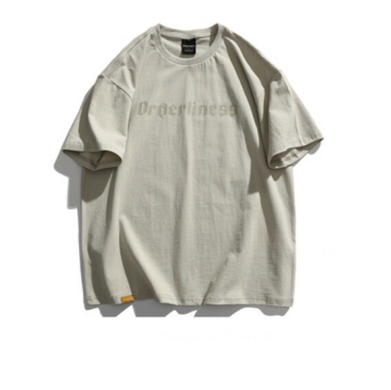 Monogram print short sleeve T (light gray) [M-2XL size] [Contact customer service to confirm the shipping size after placing an order]
