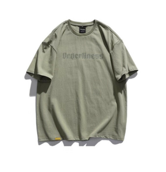 Monogram print short sleeve T (green) [M-2XL size] [Contact customer service to confirm the shipping size after placing an order]