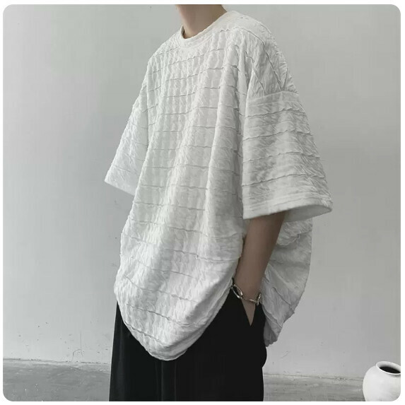 熱推條紋短袖T恤男（白色【M_2XL碼】（下單後聯繫客服確認發貨尺碼））