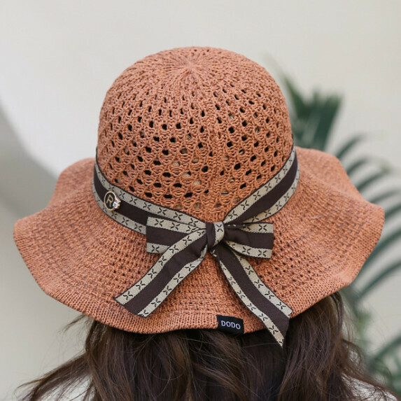 Hot selling woven sun protection fisherman hat for women (brown)