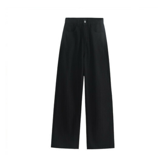 Jeans Women's Thin Loose Wide-leg Pants High Waist Straight Long Pants (No Adjustment Black) [Size: S-XL] [Contact Customer Service to Confirm Shipping Size After Placing an Order]