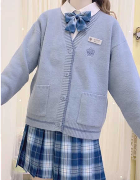 Women's Japanese Knitted Cardigan Sweater (Dark Blue) (Size: S-XL) (Contact Customer Service to confirm the shipping size after placing an order)