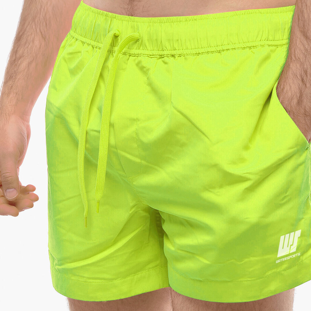 成人 14" 簡約沙灘短褲 - 熒光黃