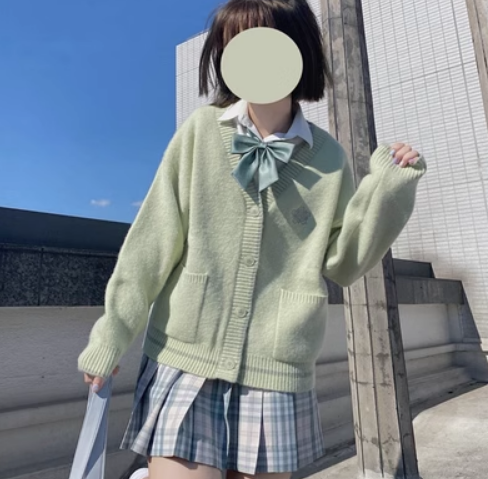 Women's Japanese Knitted Cardigan Sweater (Matcha Green) (Size: S-XL) (Contact customer service to confirm the shipping size after placing the order)