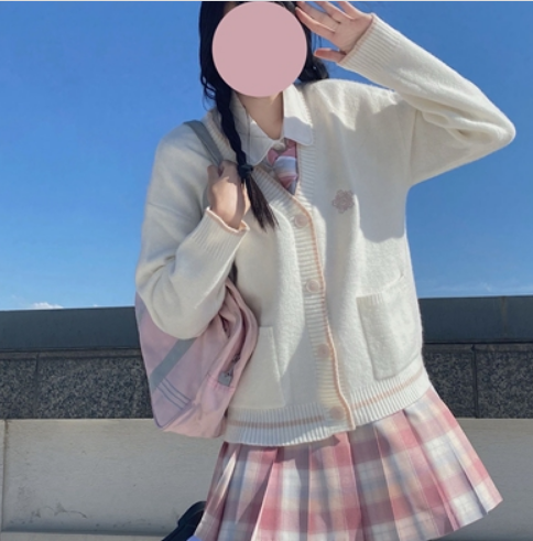 Women's Japanese Knitted Cardigan Sweater (Cream White) (Size: S-XL) (Contact Customer Service to Confirm Shipping Size after placing an order)