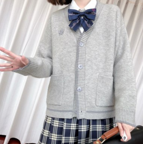Women's Japanese Knitted Cardigan Sweater (Gray) (Size: S-XL) (Contact customer service to confirm the shipping size after placing an order)