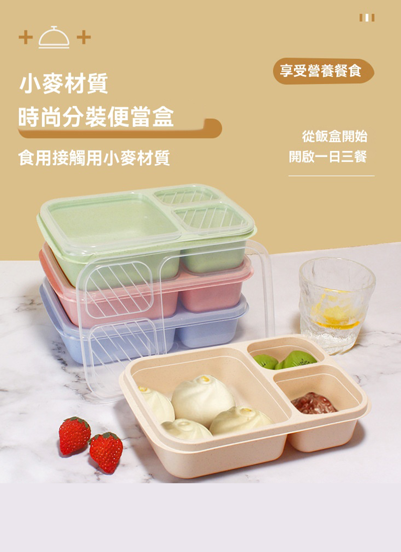 三分隔帶蓋餐盒 AD2512