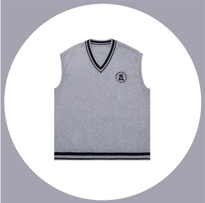 V-neck bear embroidered vest women's vest (gray) (size: S-XL) (contact customer service to confirm the shipping size after placing an order)