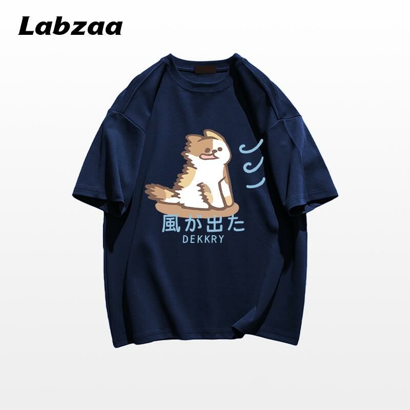 Casual loose short-sleeved T-shirt (M-3XL navy blue) [Please contact customer service to confirm the shipping size after placing an order]