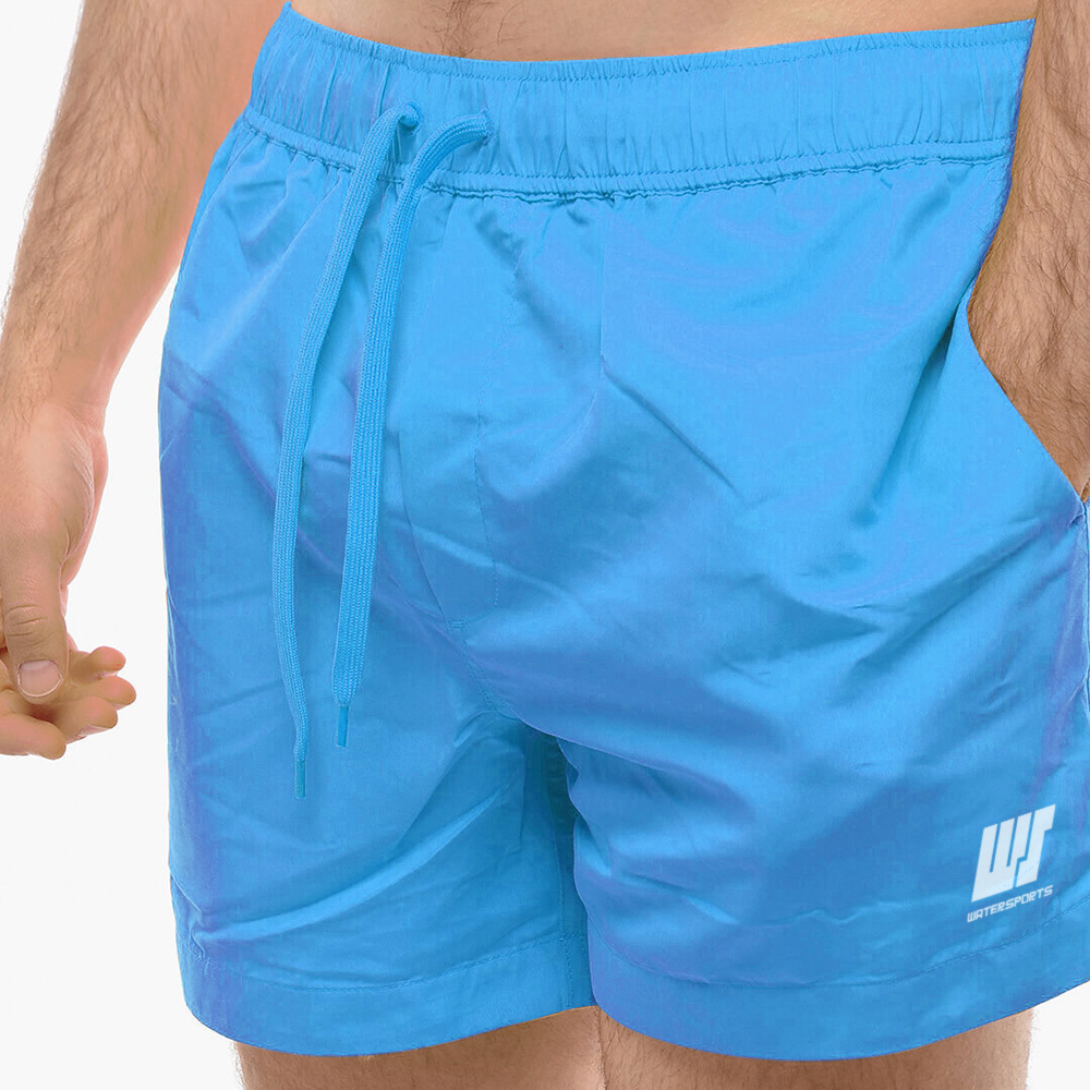 成人 14" 簡約沙灘短褲 - 藍