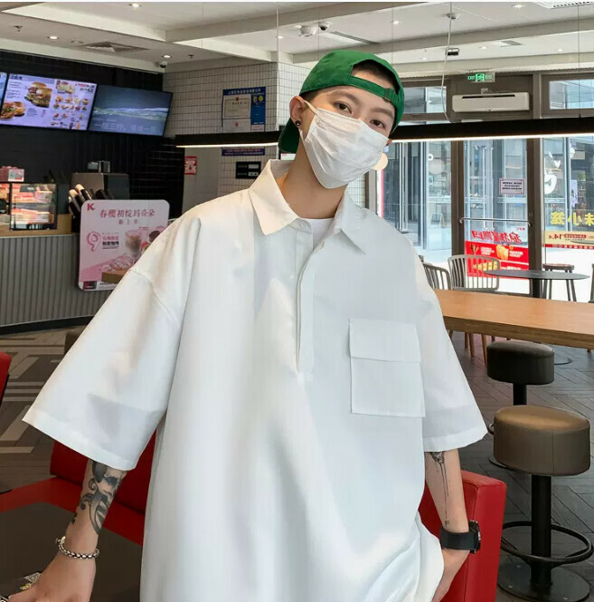 熱推工裝短袖t恤（白色M-5XL）（下單后聯繫客服確認發貨尺碼）