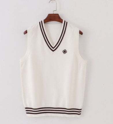 V-neck knit sweater thin vest women's vest (beige brown color) (size: XS-XL) (contact customer service to confirm the shipping size after placing an order)