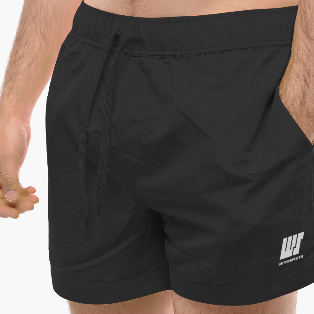 成人 14" 簡約沙灘短褲 - 黑