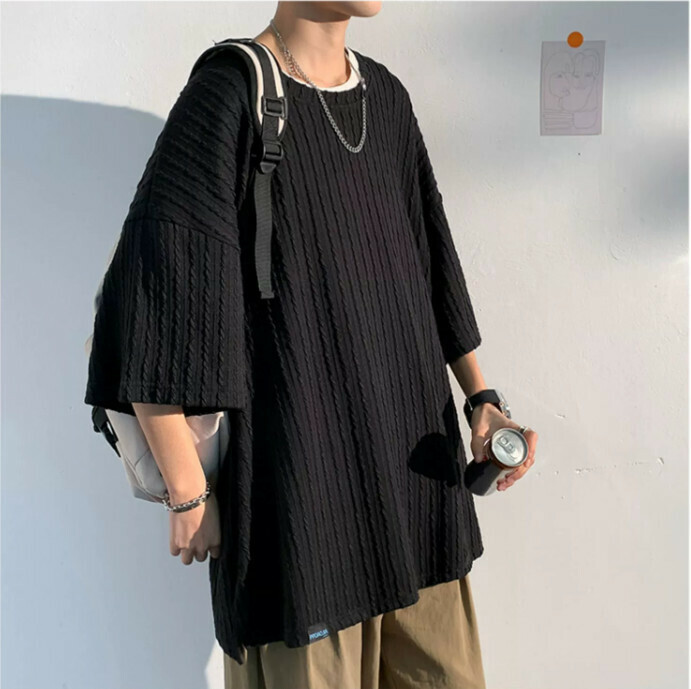 Quick-drying pattern short sleeves (black M-5XL) (contact customer service to confirm shipping size after placing an order)