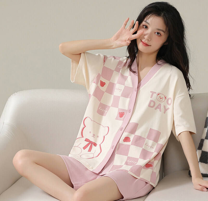 熱賣短袖短褲睡衣套裝【M-XXL碼 AM-58223】【下單后聯絡客服確認發貨尺碼 】