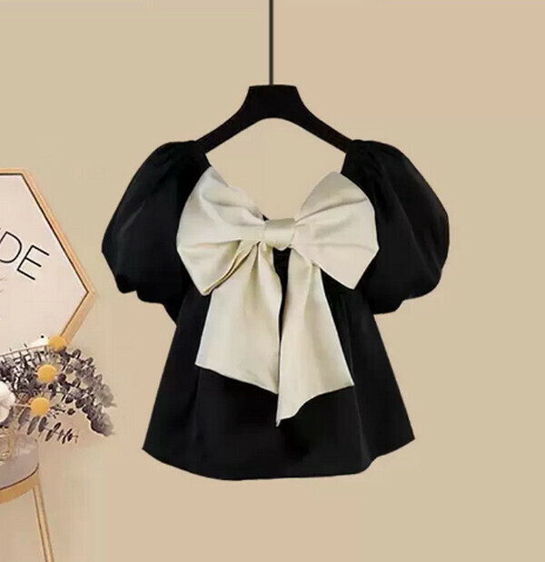 Women's Bow Top#Single Piece (Black) (M-4XL) (Contact customer service to confirm size after placing an order) 